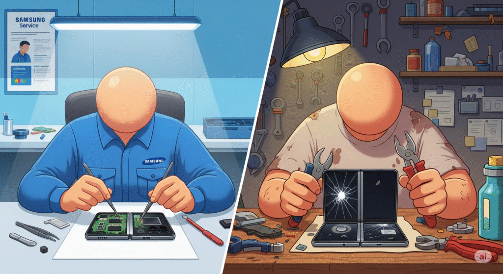 Perbaikan HP Lipat Samsung: Aman Gak Sih Dikerjakan di Luar Service Center Resmi?